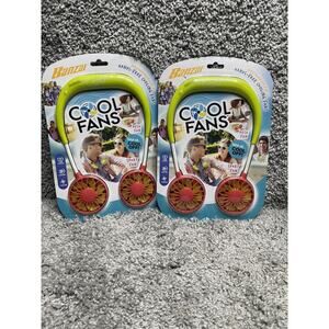 Banzai Rechargeable Hands Free Wearable Cooling Fan 3 Speed USB 2 Pk New